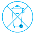 Icon von einer durchgestrichenen Mülltonne
